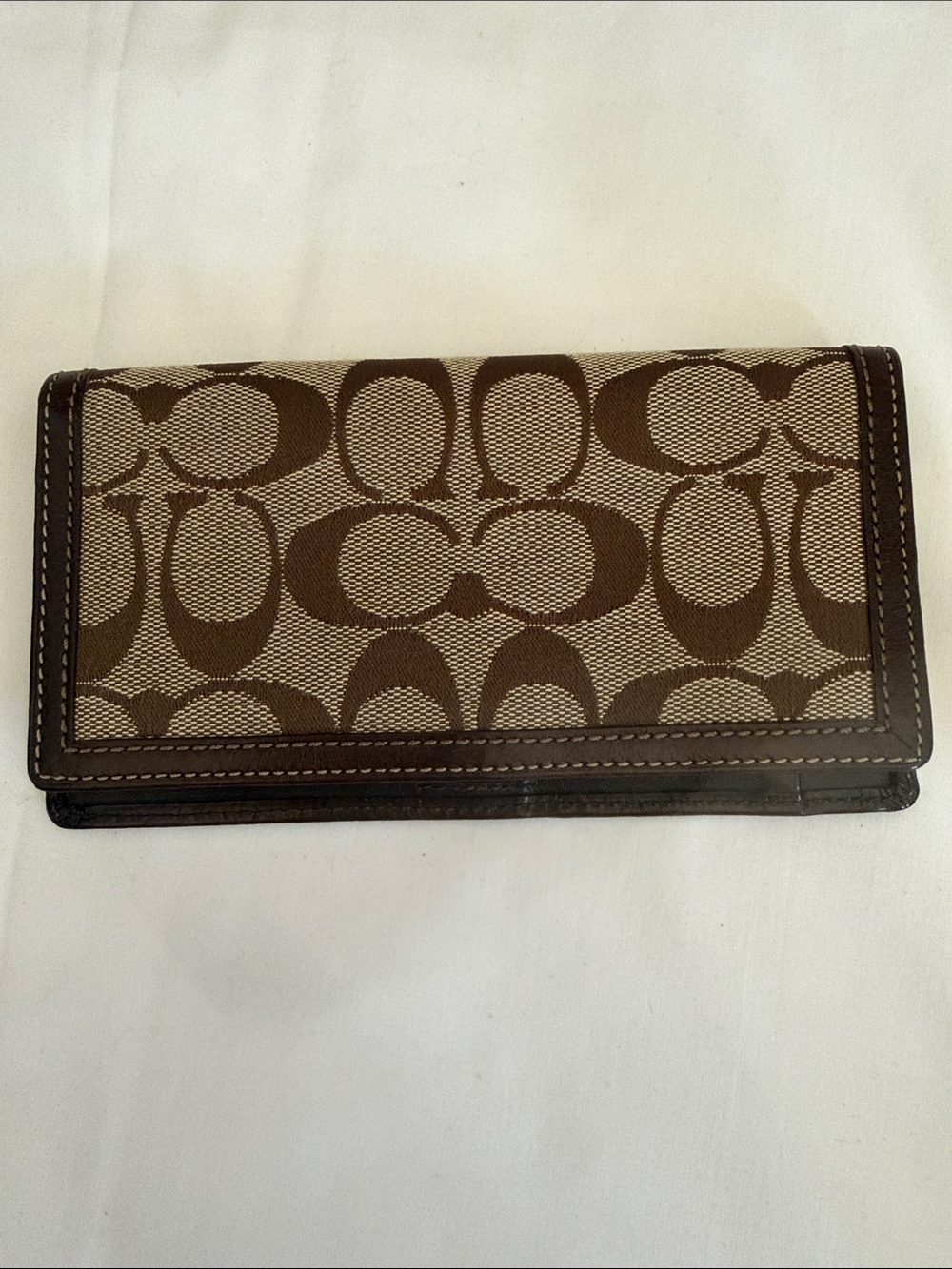 Coach Brown Signature Canvas Long Wallet - Picture 2 of 7